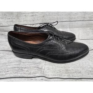 Allen Edmonds Shoes Men Size 10.5 D Townley Black Wingtip Brogue Oxford USA